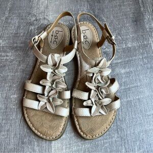 B.O.C Born Leather Sandals Floral Detail Comfort Boho Style Size 10